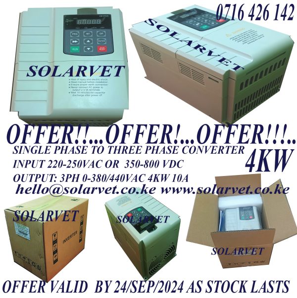 4.0KW Single Phase To Three Phase Borehole Hybrid Solar Pump Converter