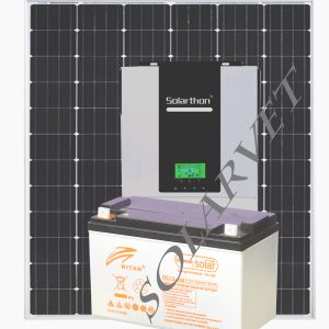 1000Watts Solar Hybrid System Full Kit With 12V 100AH GEL Battery