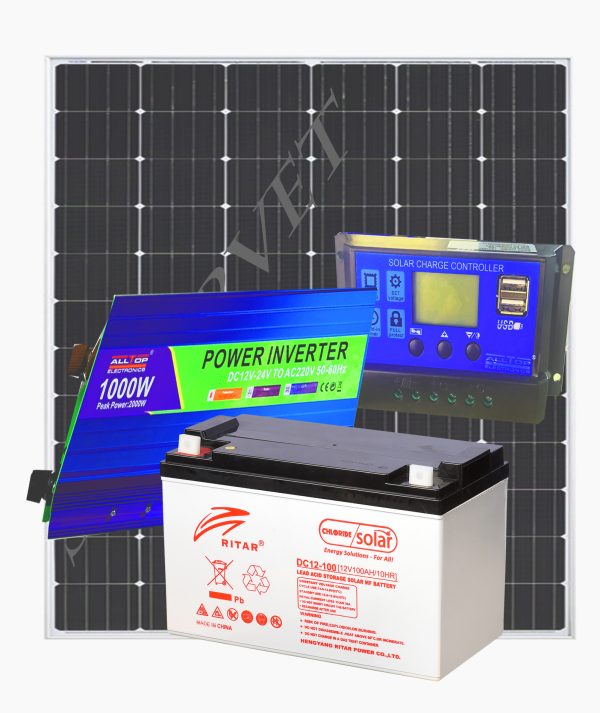 1000Watts Solar System Full Kit with 100AH Gel Battery