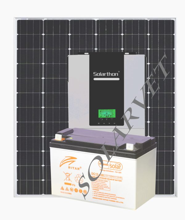 1600Watts Solar Hybrid System Full Kit With 12V 100AH GEL Battery