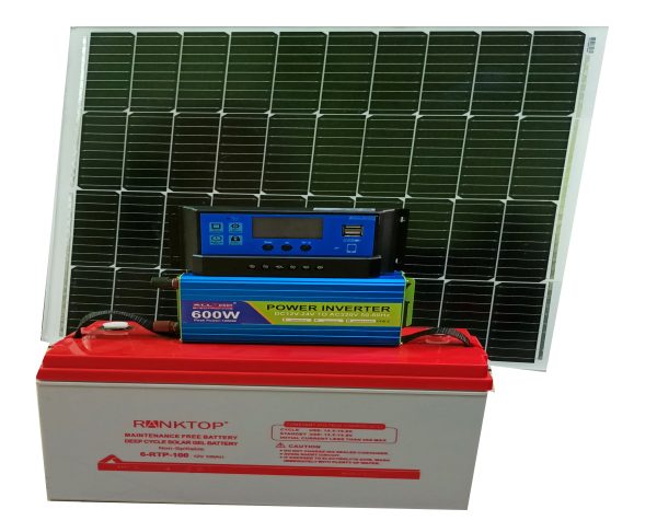 600Watts Solar System Full Kit With 12V 100AH GEL Battery