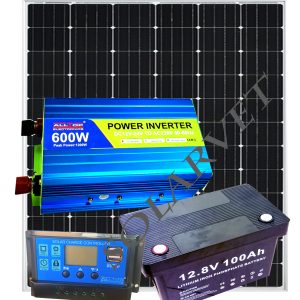 600W 12V 100AH LITHIUM BATTERY SOLAR SYSTEM KIT