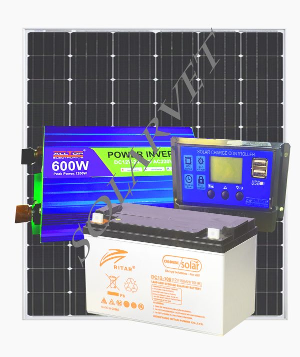 600Watts Solar System Full Kit With 12V 100AH GEL Battery