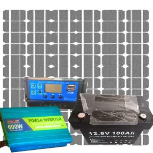 600Watts Solar System Full Kit With 12V 100AH Lithium Battery