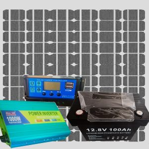 1000Watts Solar System Full Kit With 12V 100AH Lithium Battery