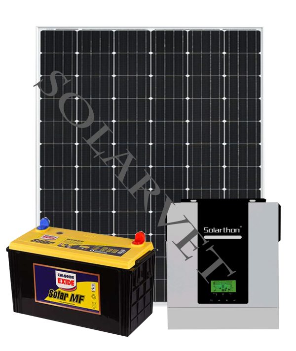 1000Watts Hybrid Solar MF System Full Kit with 100AH Solar Battery