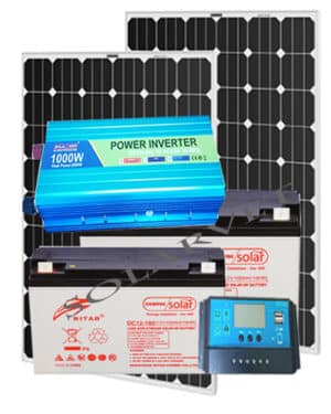 1000Watts Ritah Solar System Full Kit with 2pcs 100AH Solar Batteries