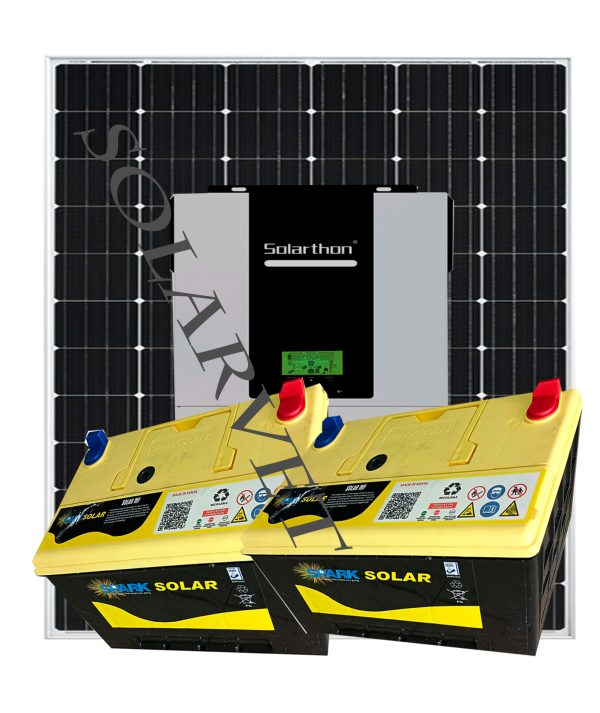 1000Watts 12V 100AH(2) Solar Spark Hybrid System Full Kit