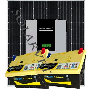 1000Watts 12V 50AH(2) Solar Spark Hybrid System Full Kit