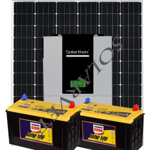 1000Watts 12V 100AH(2) Solar MF Hybrid System Full Kit