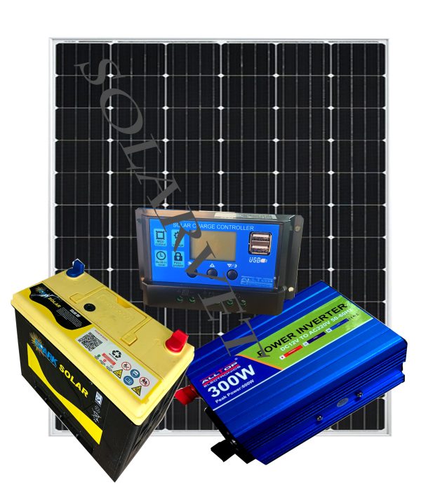 300Watts Solar Spark System Full Kit with 100AH Solar Battery