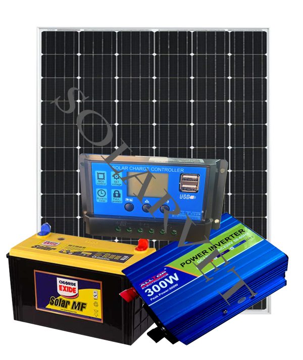 300Watts Solar MF System Full Kit with 100AH Solar Battery