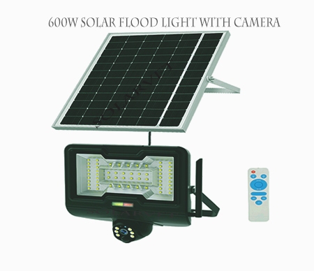 600W SOLAR FLOOD LIGHT WITH WIFI CAMERA 600W Solar Flood Light with CCTV Security WIFI Camera