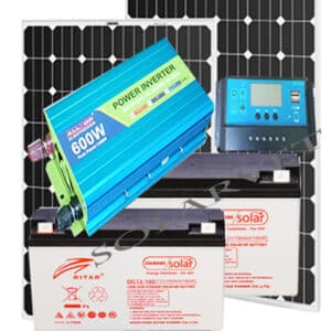 600Watts Ritah Solar System Full Kit with 2pcs 100AH Solar Batteries