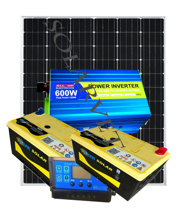 600Watts 12V 100AH(2) Solar Spark System Full Kit