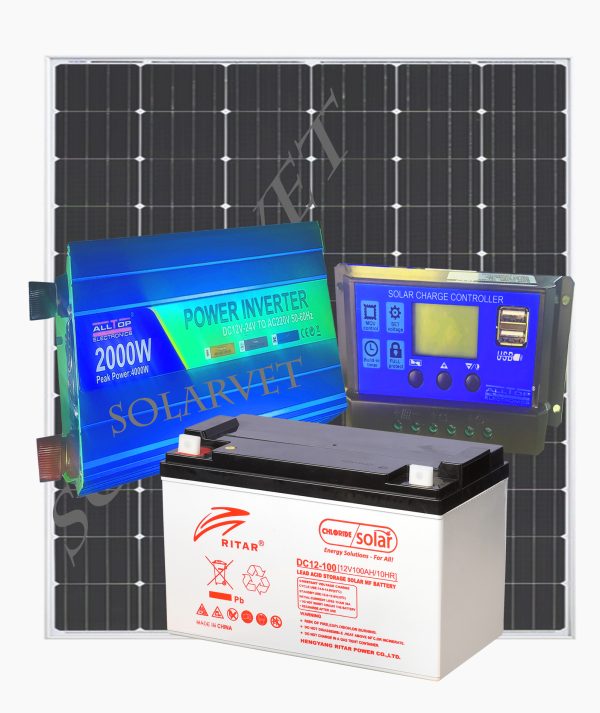 2000Watts Solar System Full Kit 12V 100AH Gel Battery