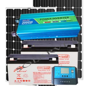 2000Watts Ritah Solar System Full Kit with 2pcs 100AH Solar Batteries